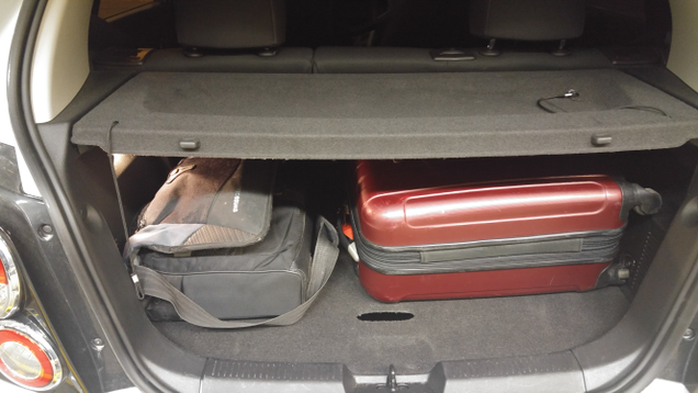 I filled the trunk with a carry-on suitcase and a laptop bag—thankfully I didn’t do a Costco run.